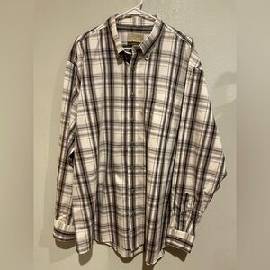 Cabela's Black, Gray & White Plaid Casual Shirtless. Outfitter Series 2XL Tall